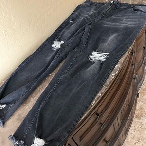 Black faded jeans